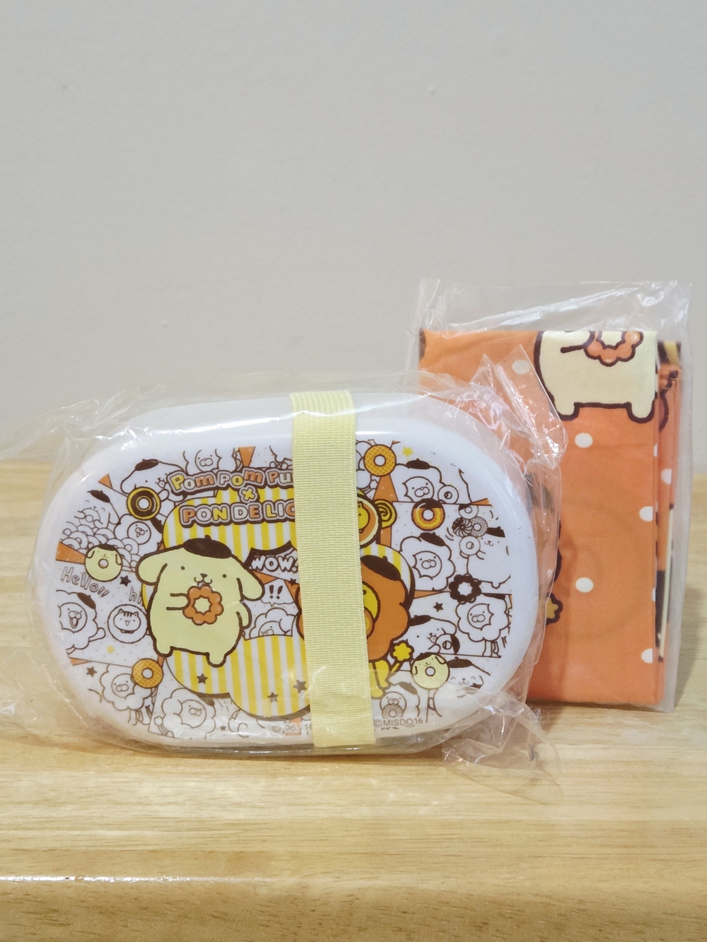 Mister Donut x Pompompurin Collaboration Bento Lunch Box And Furoshiki Set
